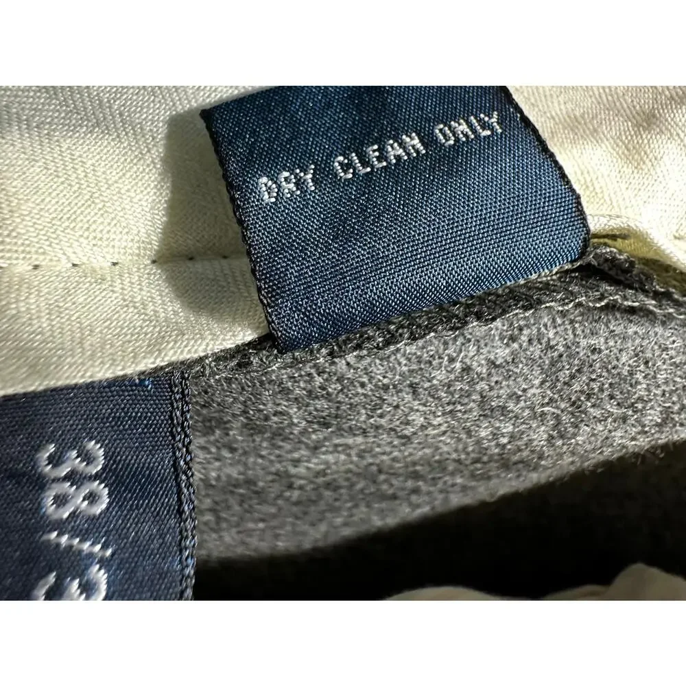 Polo Ralph Lauren Mens‎ Pants Size 38x27 Gray Wool Blend High Rise Italy